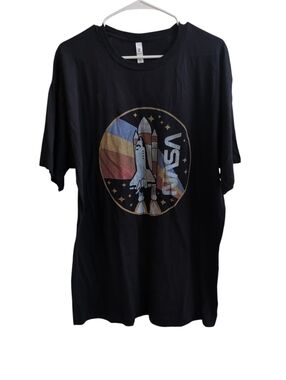 Zuni Black NASA Short Sleeve Cotton Tshirt Unisex Size 2x